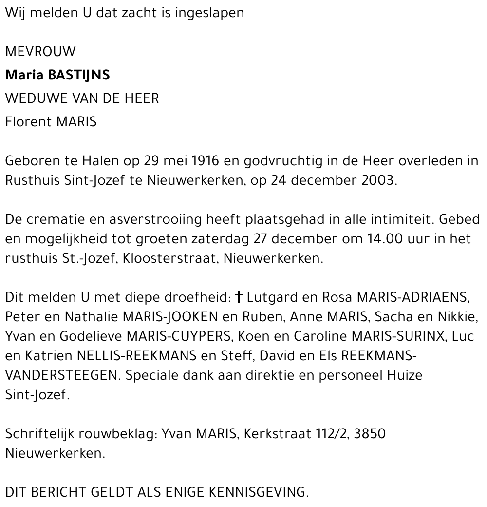 Maria Bastijns