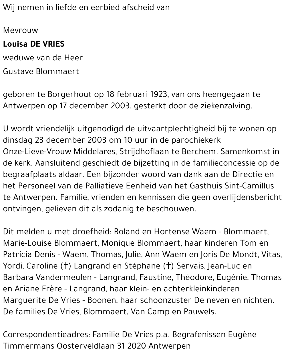 Maria De Vries