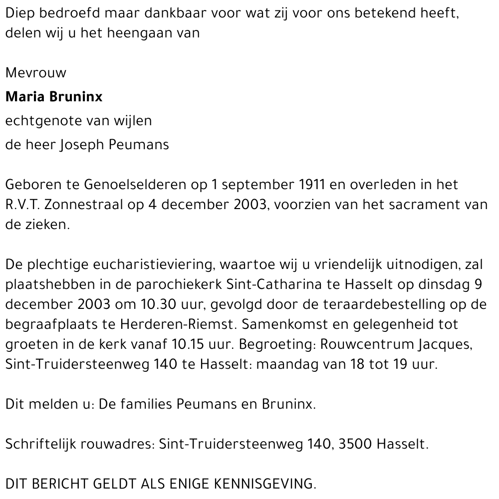 Maria Louisa Bruninx
