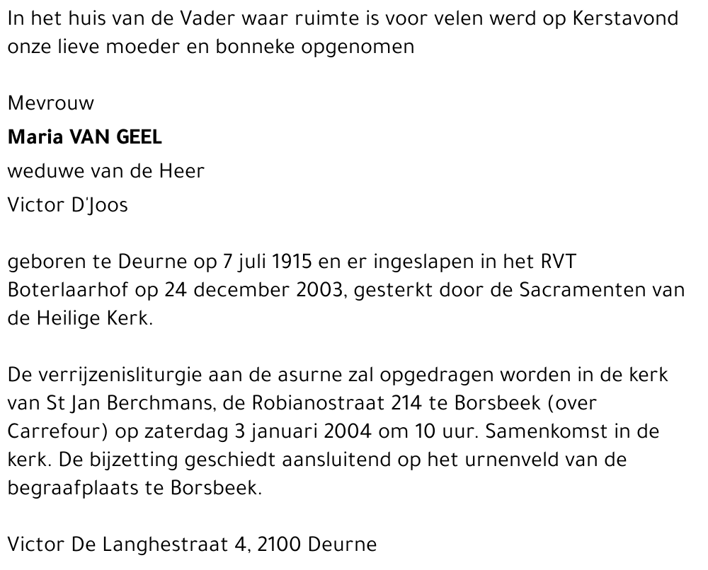 Maria Van Geel