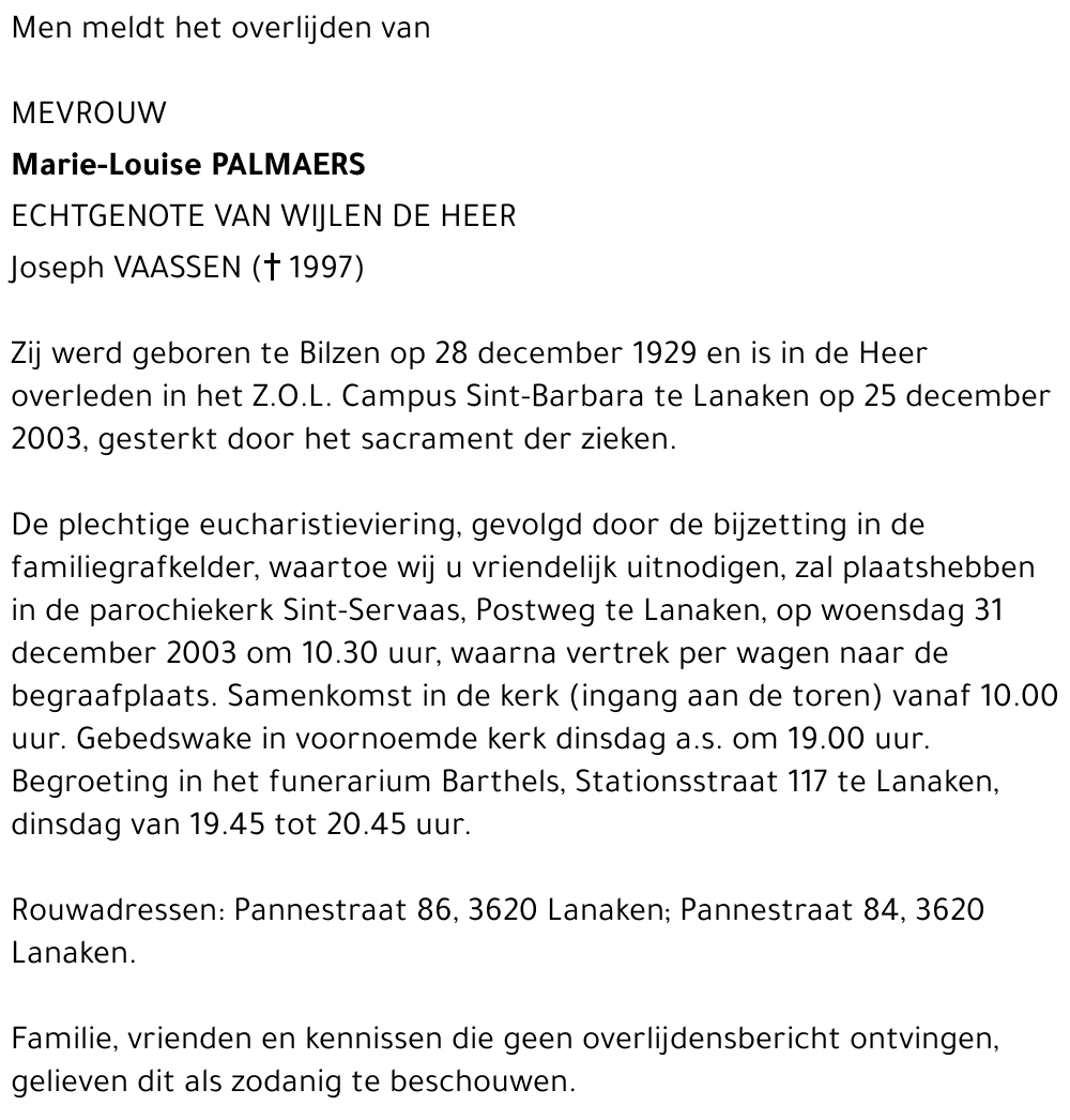 Marie-Louise Palmaers