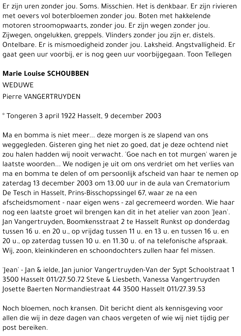 Marie Louise Schoubben