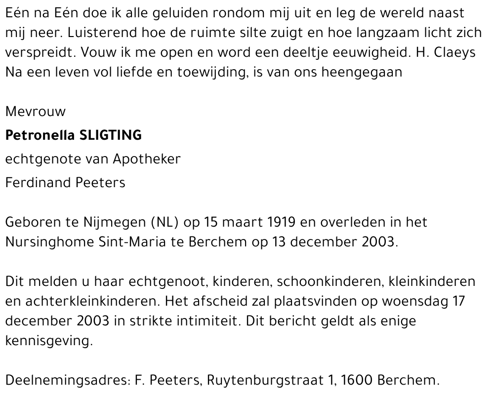 Petronella Sligting