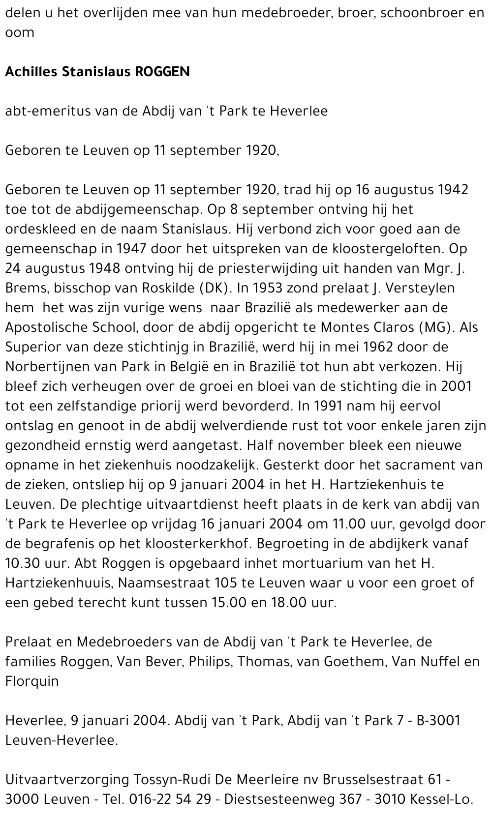 ACHILLES STANISLAUS ROGGEN