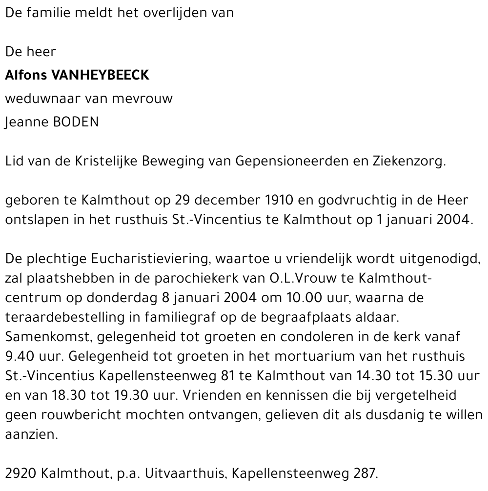 Alfons VANHEYBEECK