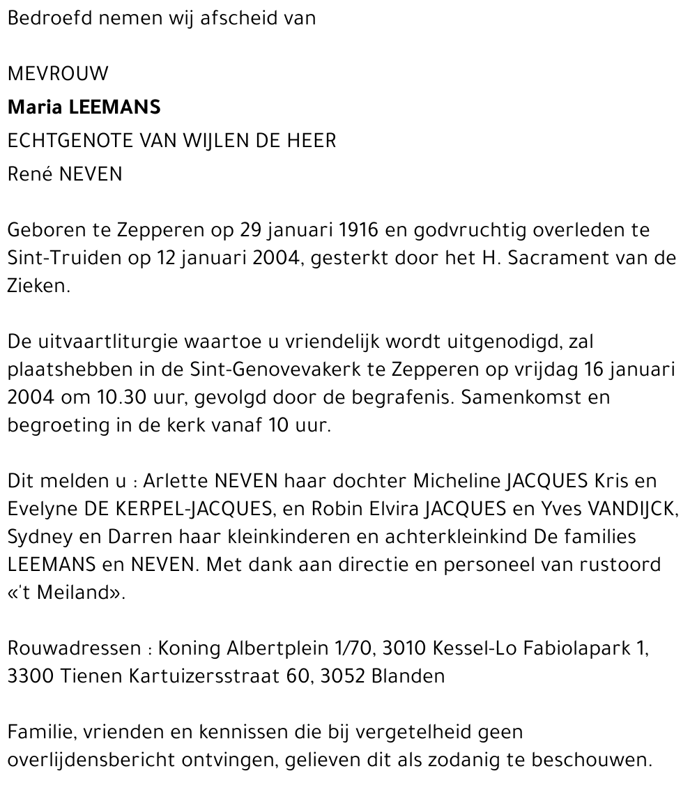 Bertha Maria Leemans