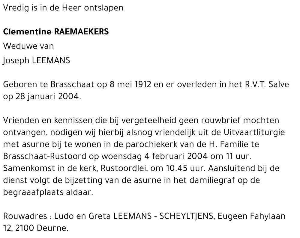 CLEMENTINE RAEMAEKERS