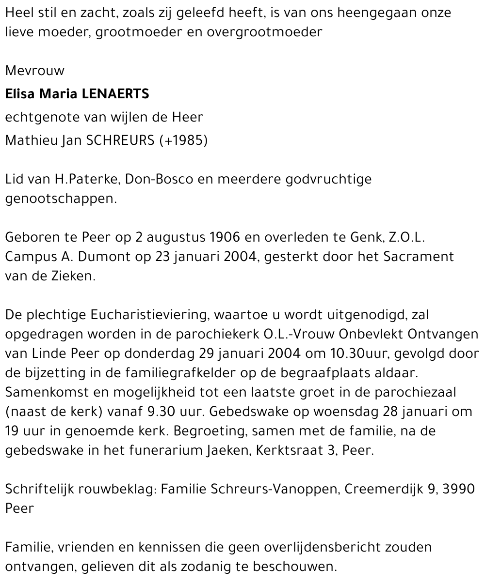 Elisa Maria Lenaerts