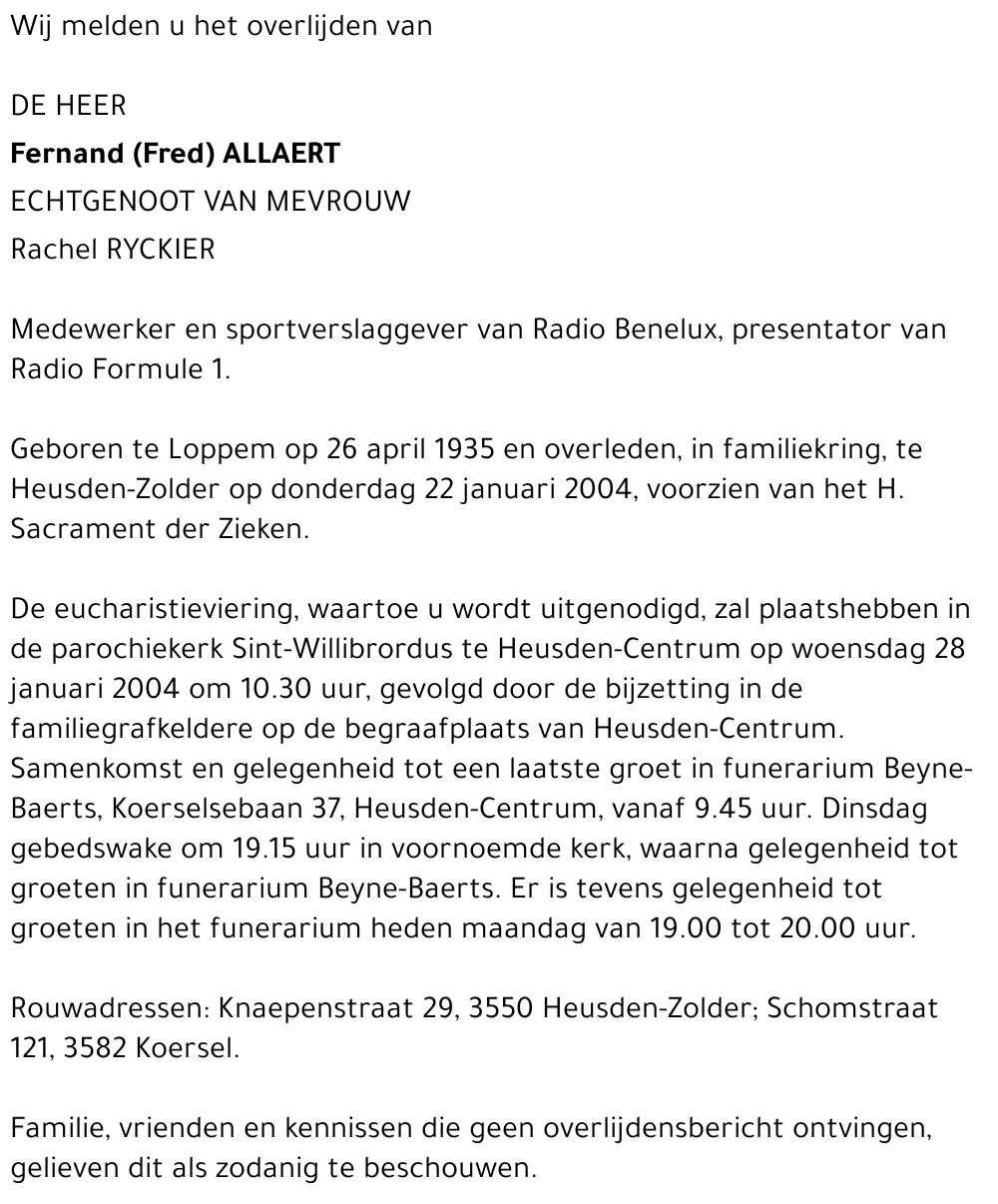 Fernand (Fred) Allaert