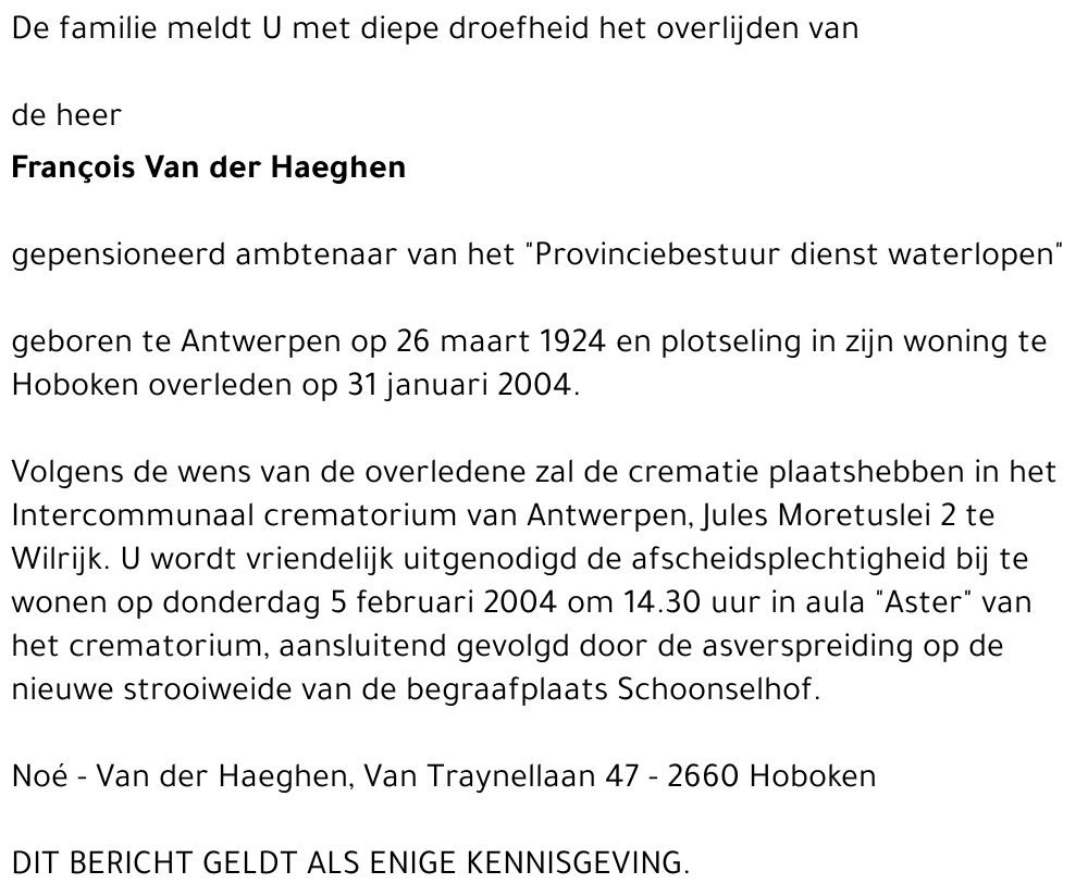 François Van der Haeghen