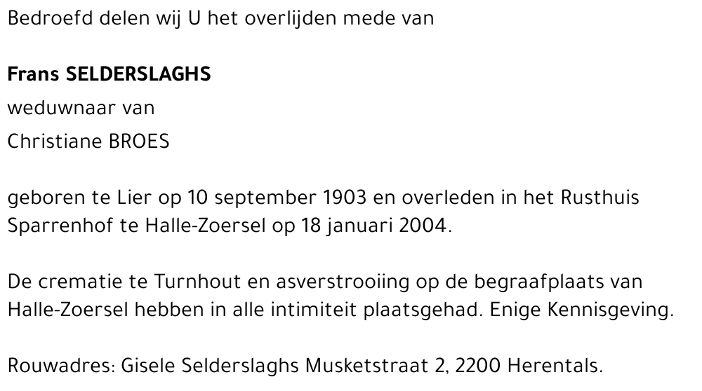 Frans SELDERSLAGHS