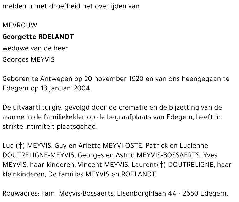GEORGETTE ROELANDT