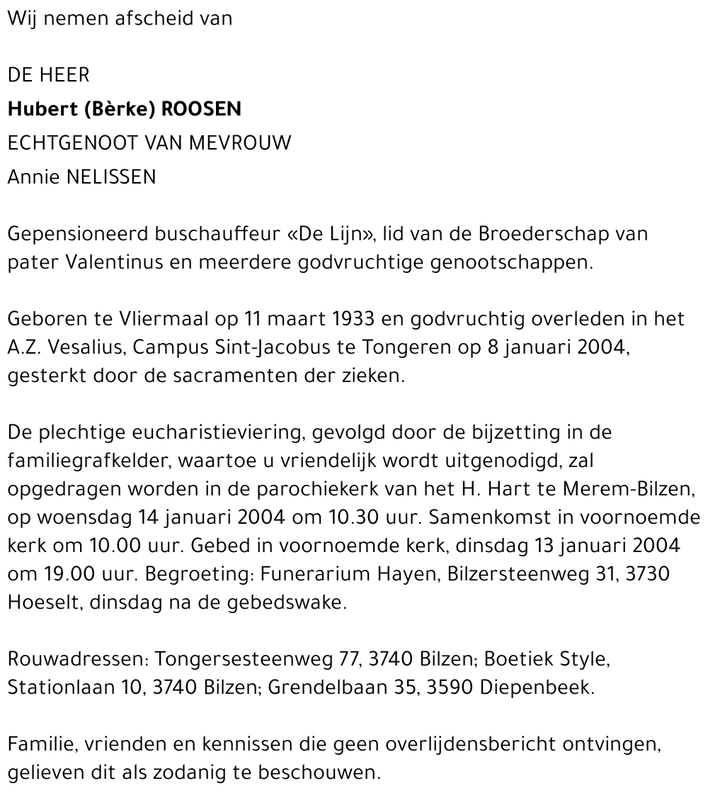 Hubert (Bèrke) Roosen