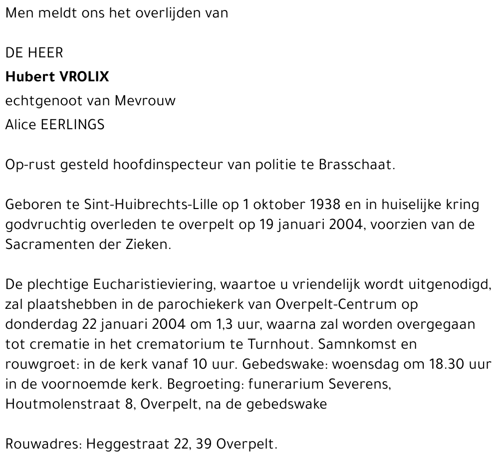 HUBERT VROLIX