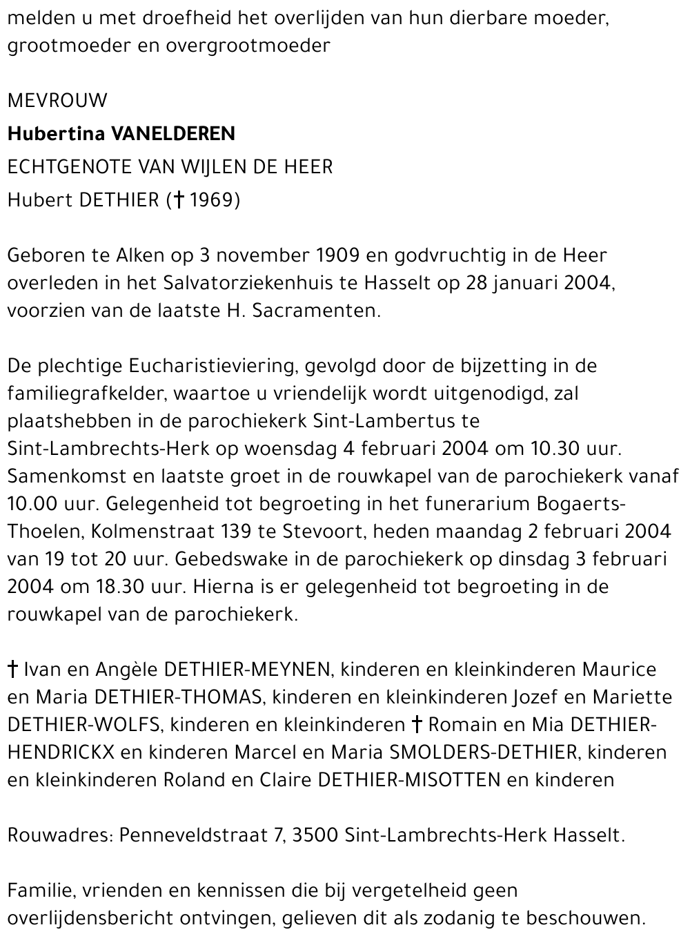 Hubertina Vanelderen