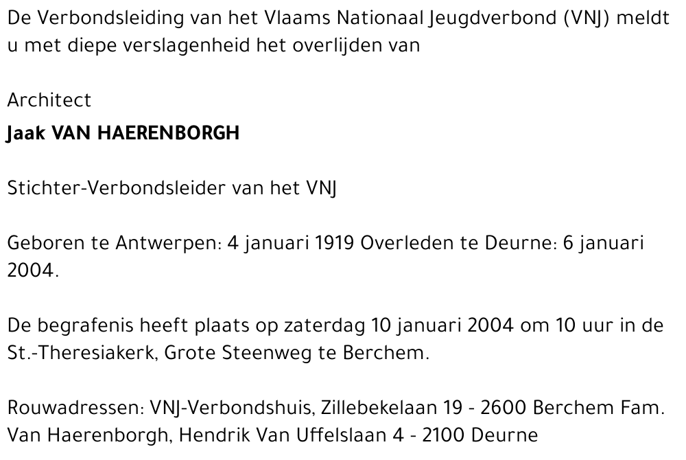 JAAK VAN HAERENBORGH