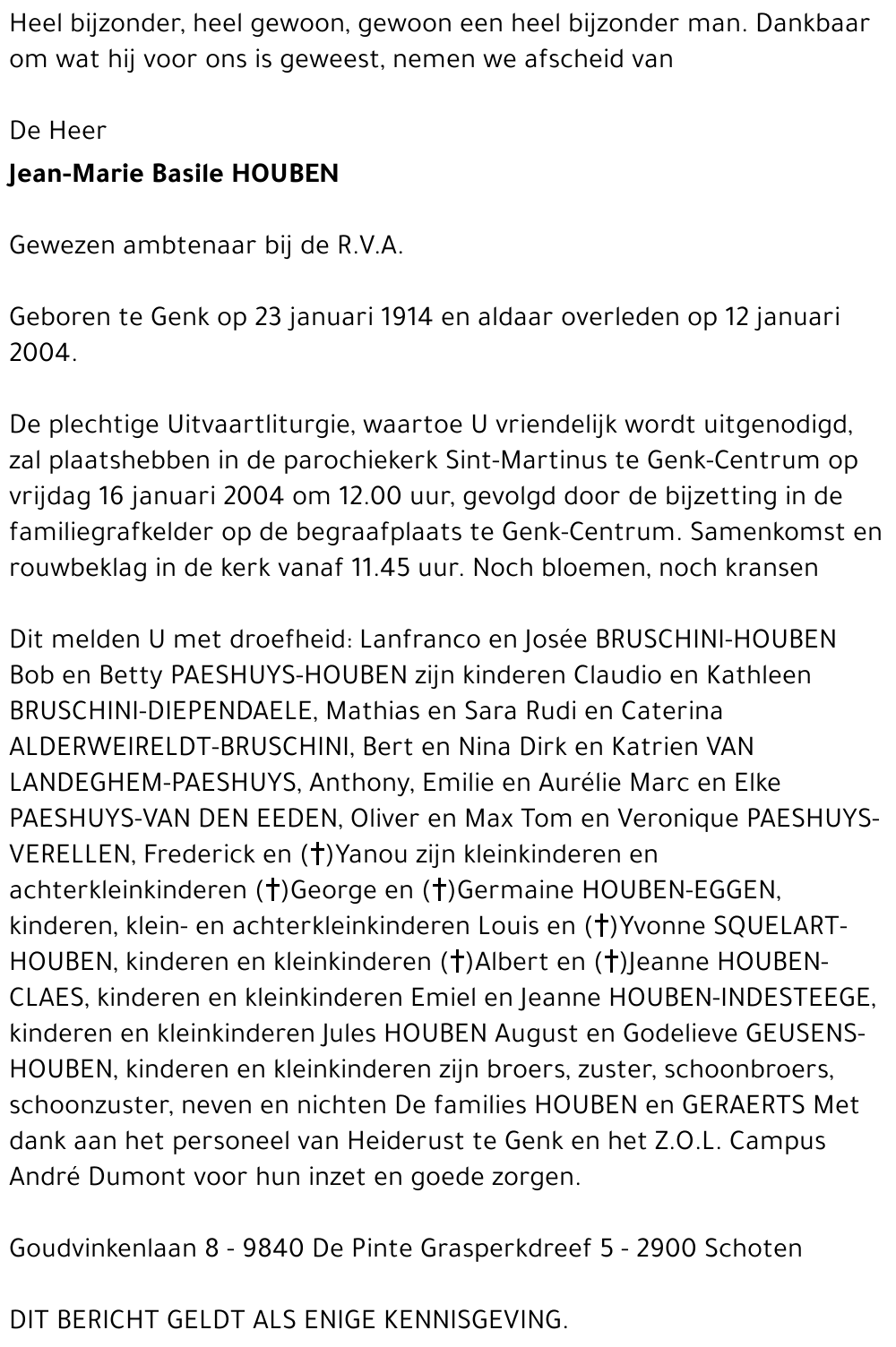 Jean-Marie Basile HOUBEN