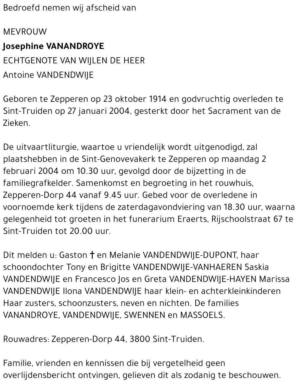 Josephine Vanandroye