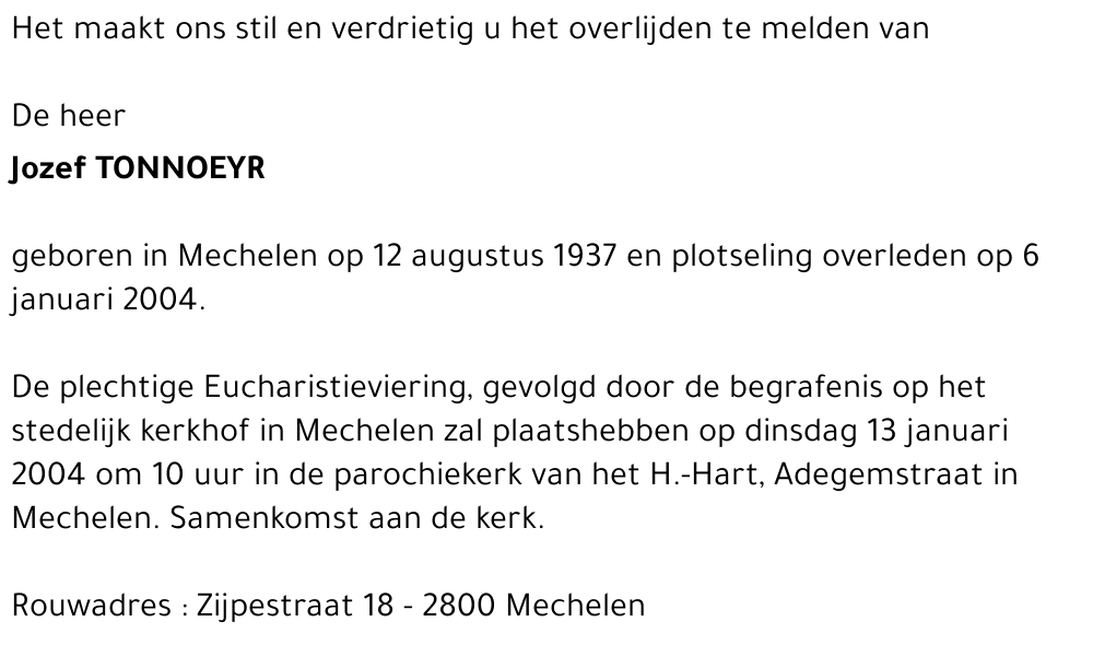 Jozef TONNOEYR
