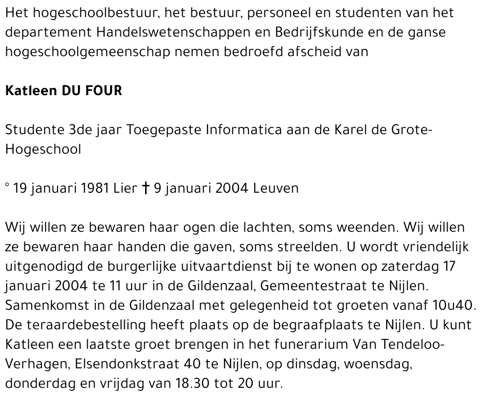 KATLEEN DU FOUR