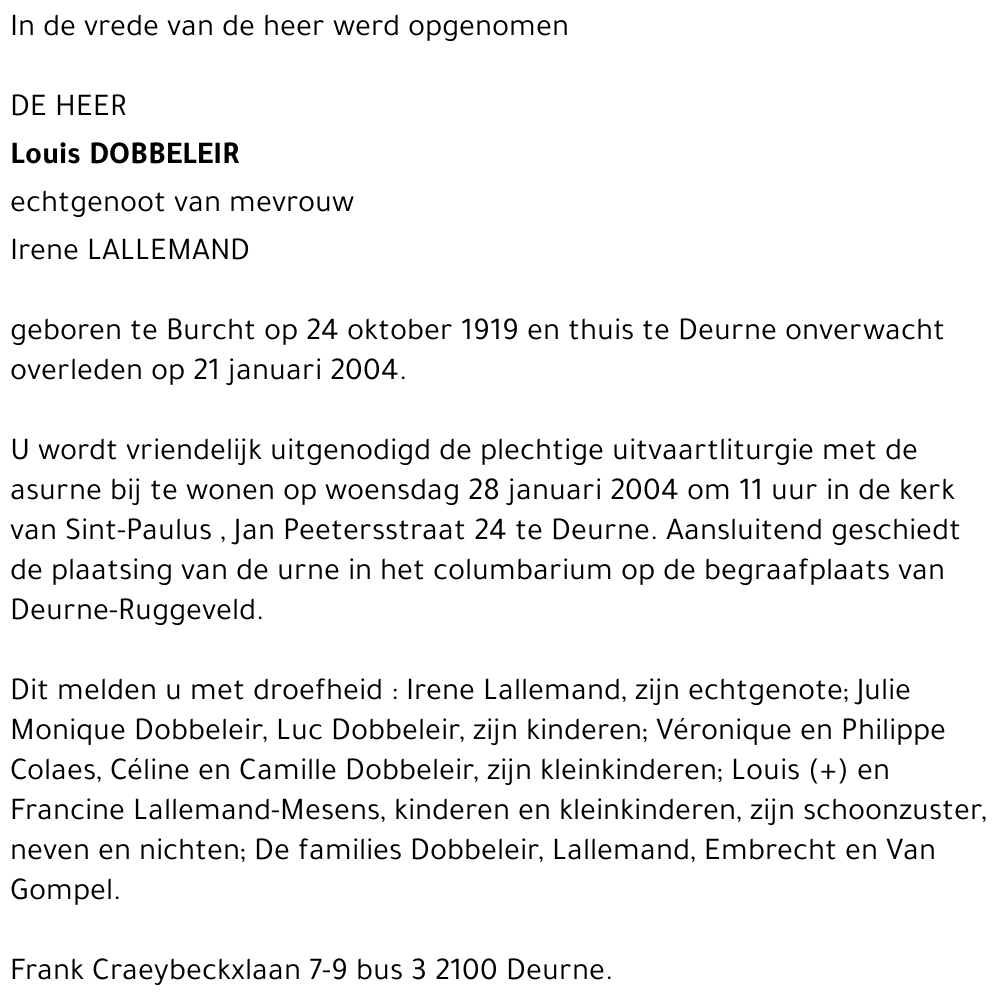 Louis DOBBELEIR