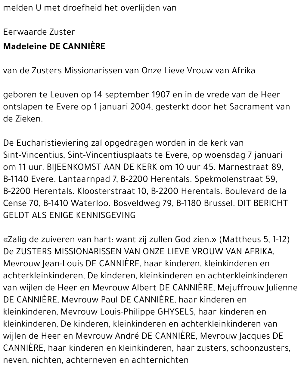 Madeleine De Cannière