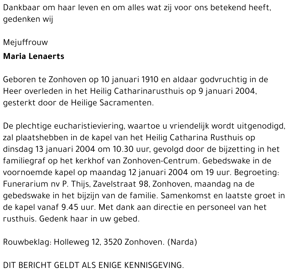 Maria Lenaerts