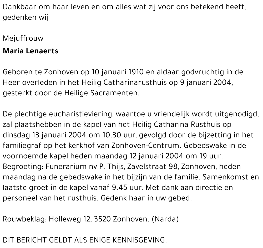 Maria Lenaerts
