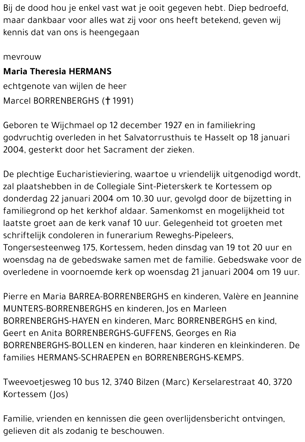 Maria Theresia Hermans