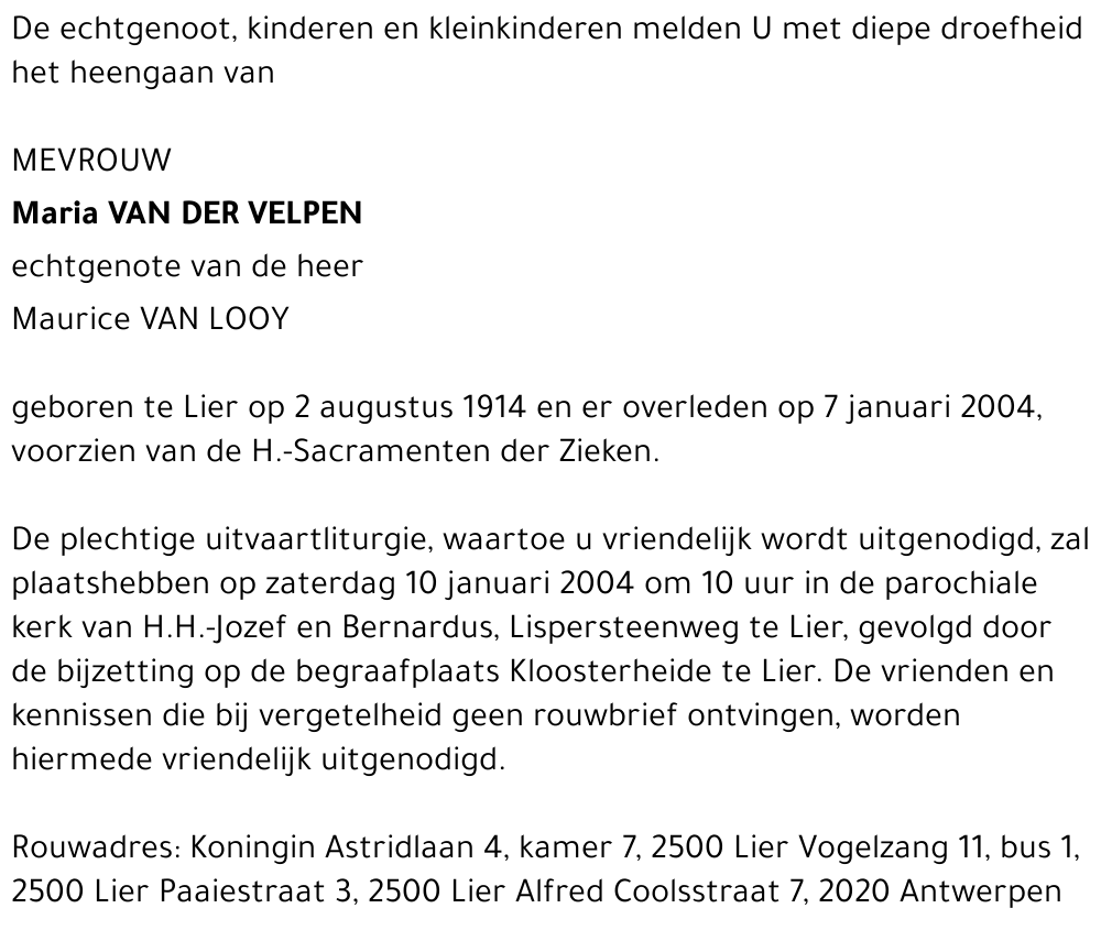 MARIA VAN DER VELPEN