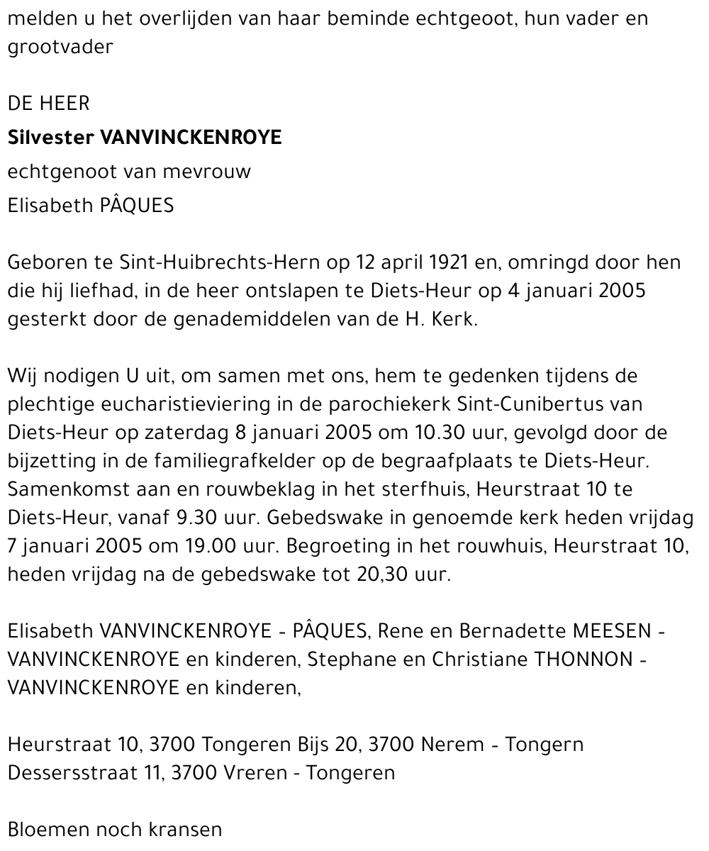 Silvester VANVINCKENROYE