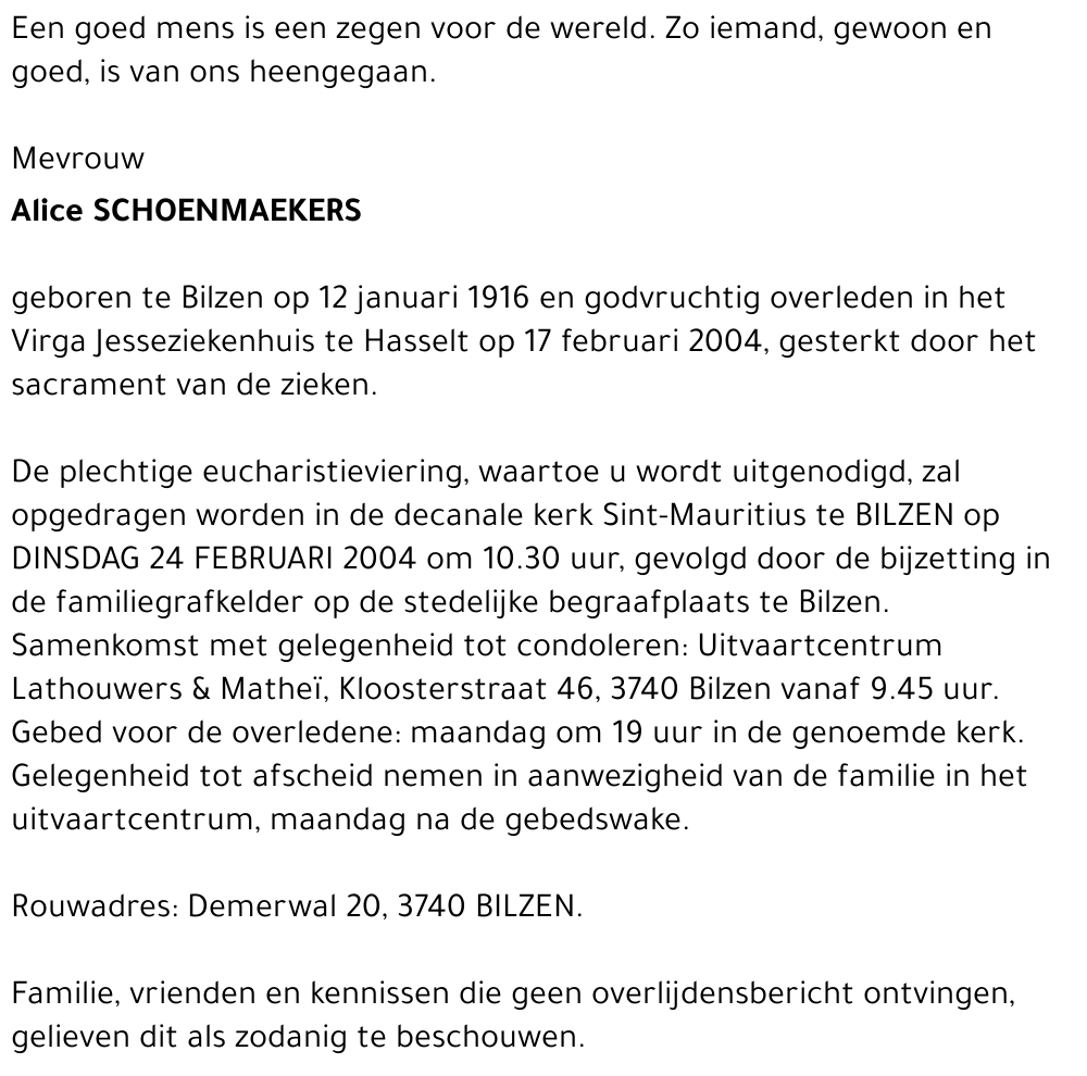 Alice SCHOENMAEKERS