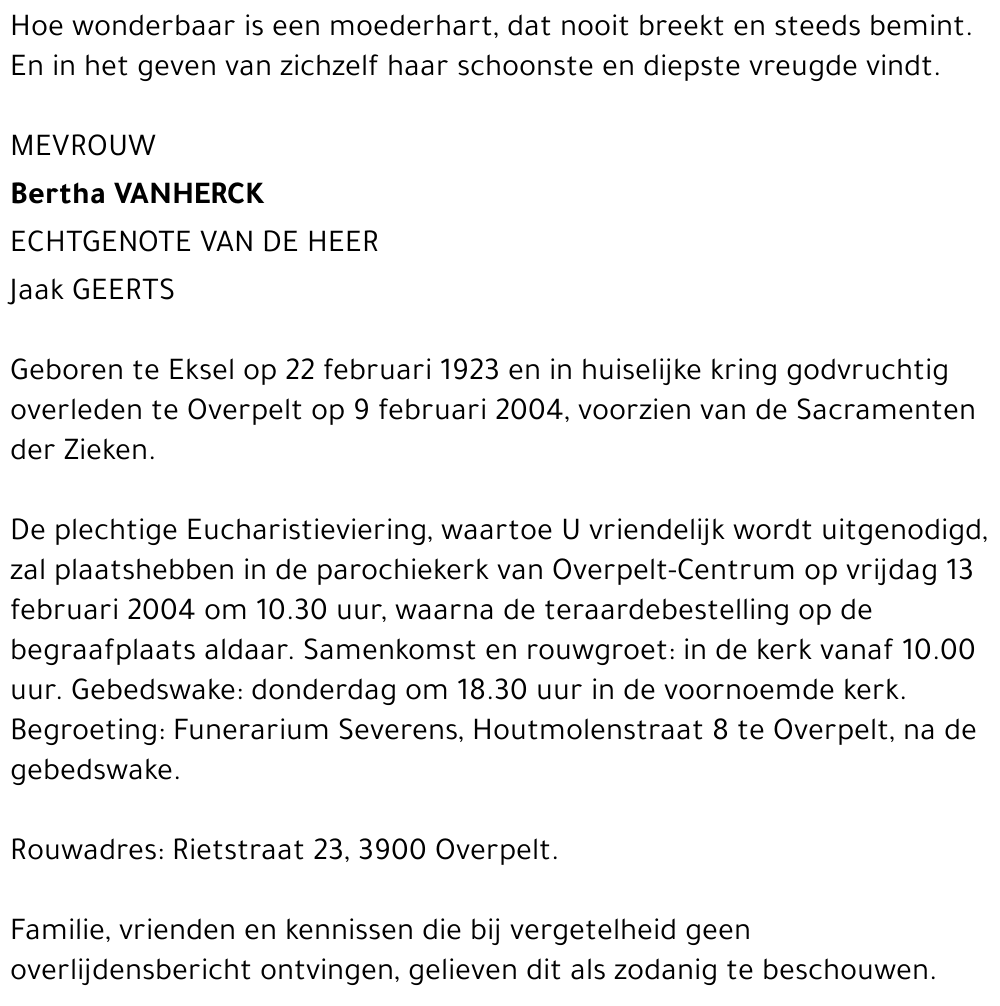 Bertha Vanherck