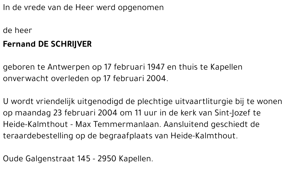 Fernand De Schrijver