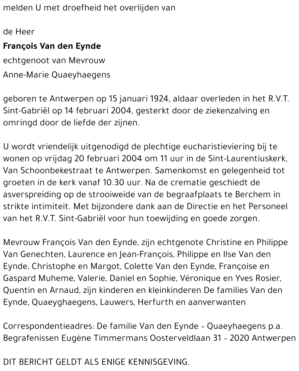 François Van den Eynde