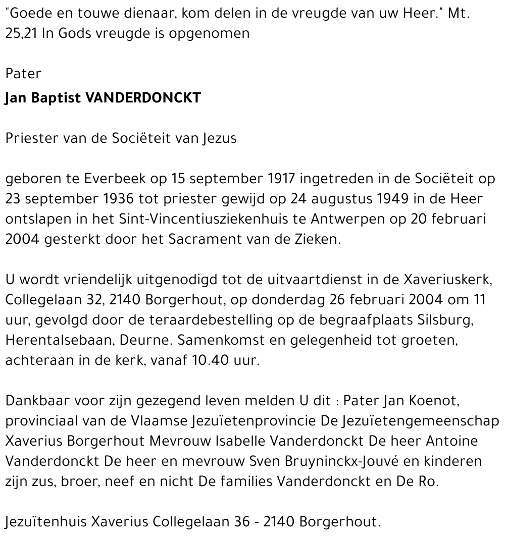 Jan Baptist VANDERDONCKT