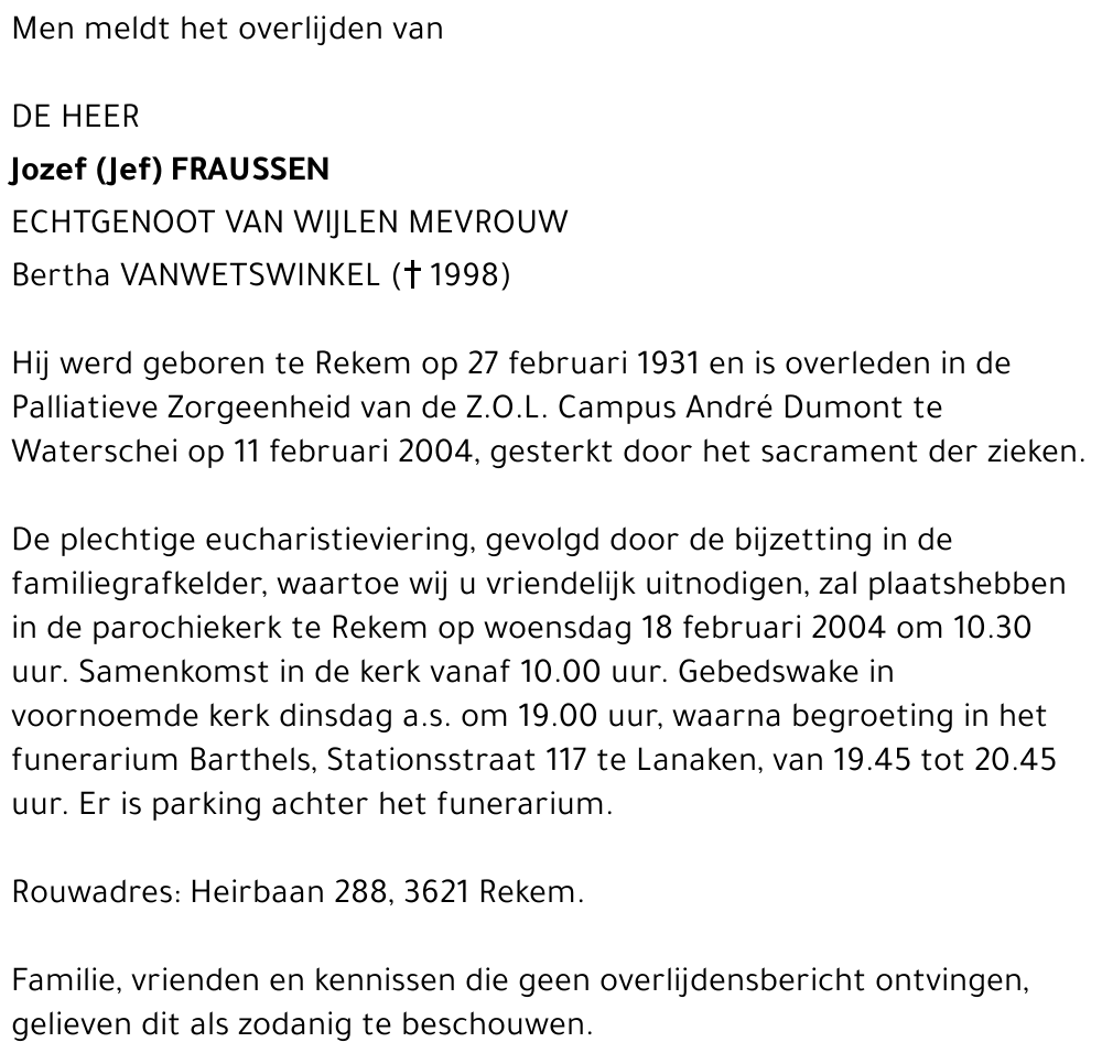 Jozef (Jef) Fraussen