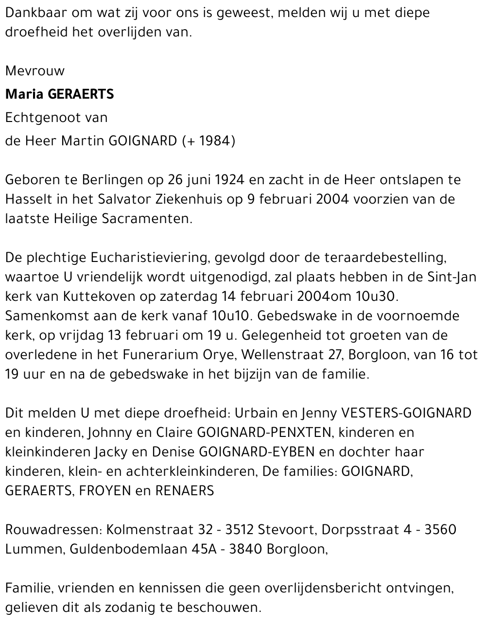 Maria Geraerts