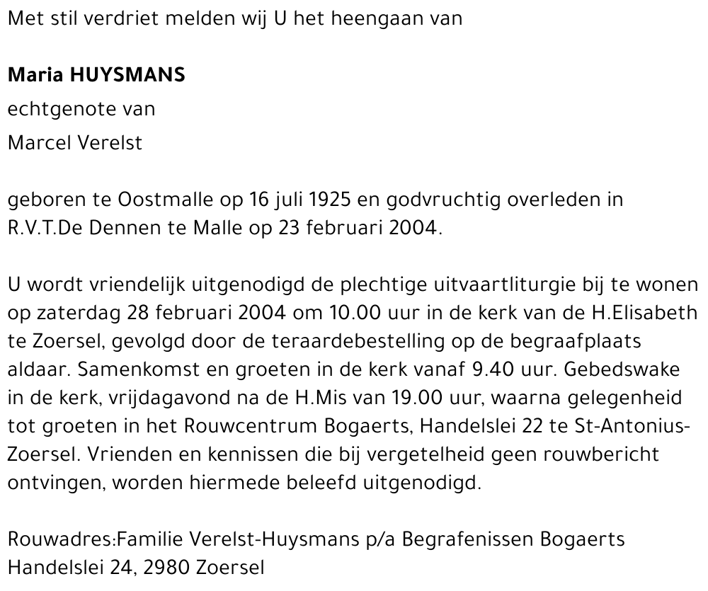 Maria HUYSMANS