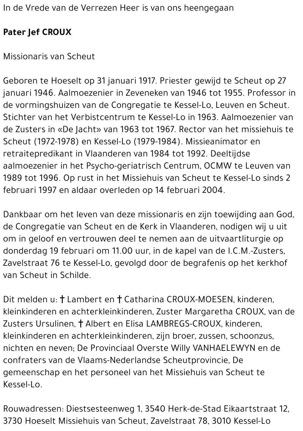 Pater Jef Croux Croux