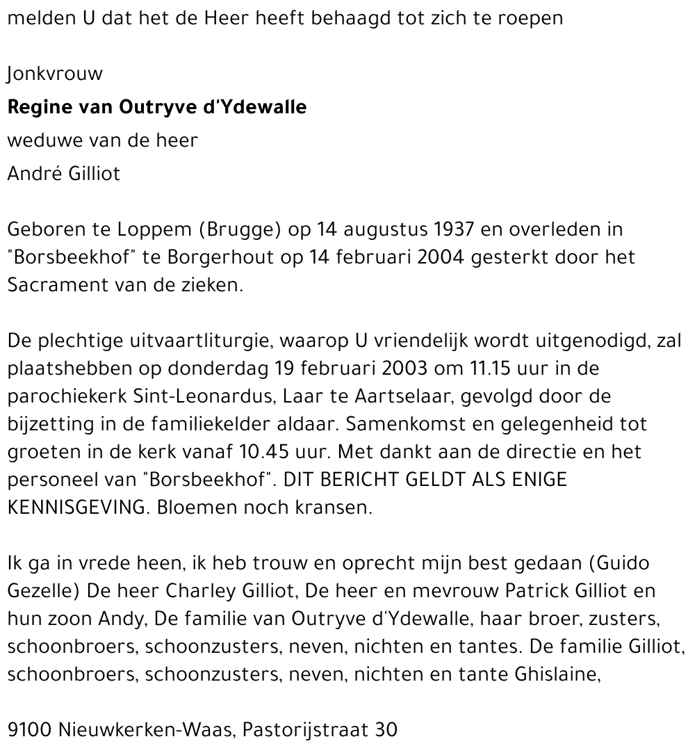 Regine van Outryve d' Ydewalle