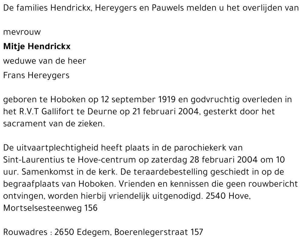 Theresia Maria HENDRICKX