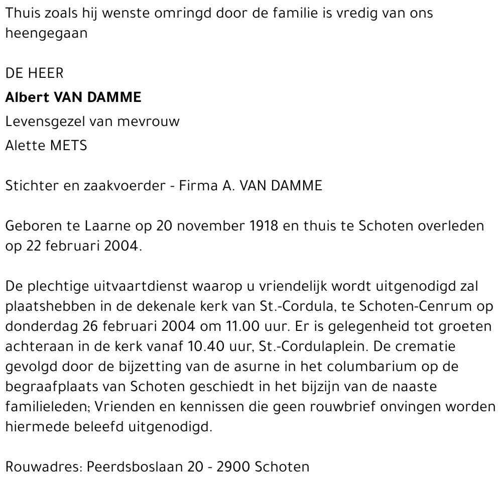van damme albert