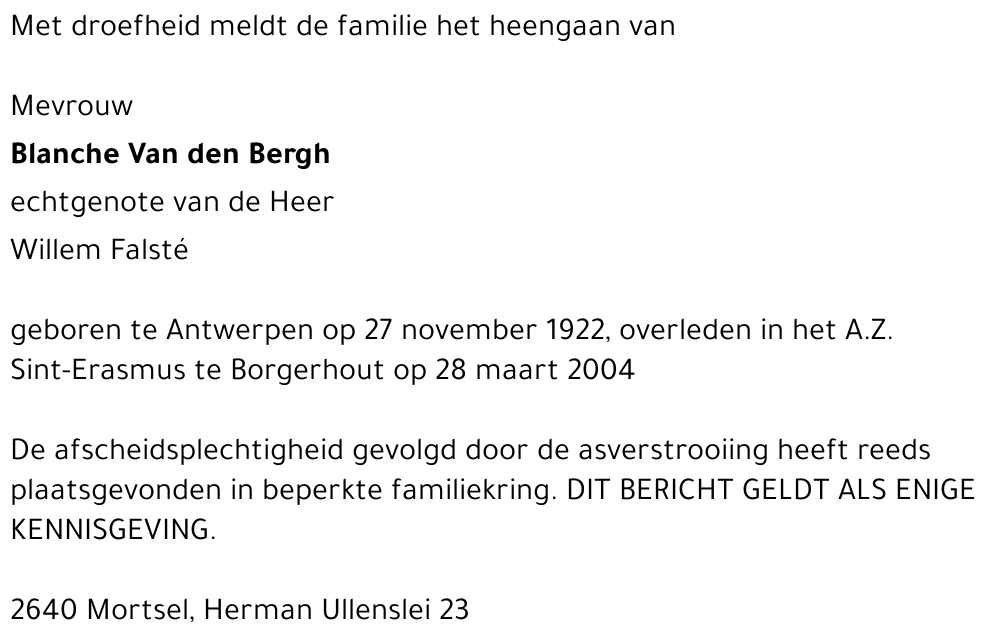 Blanche Van den Bergh