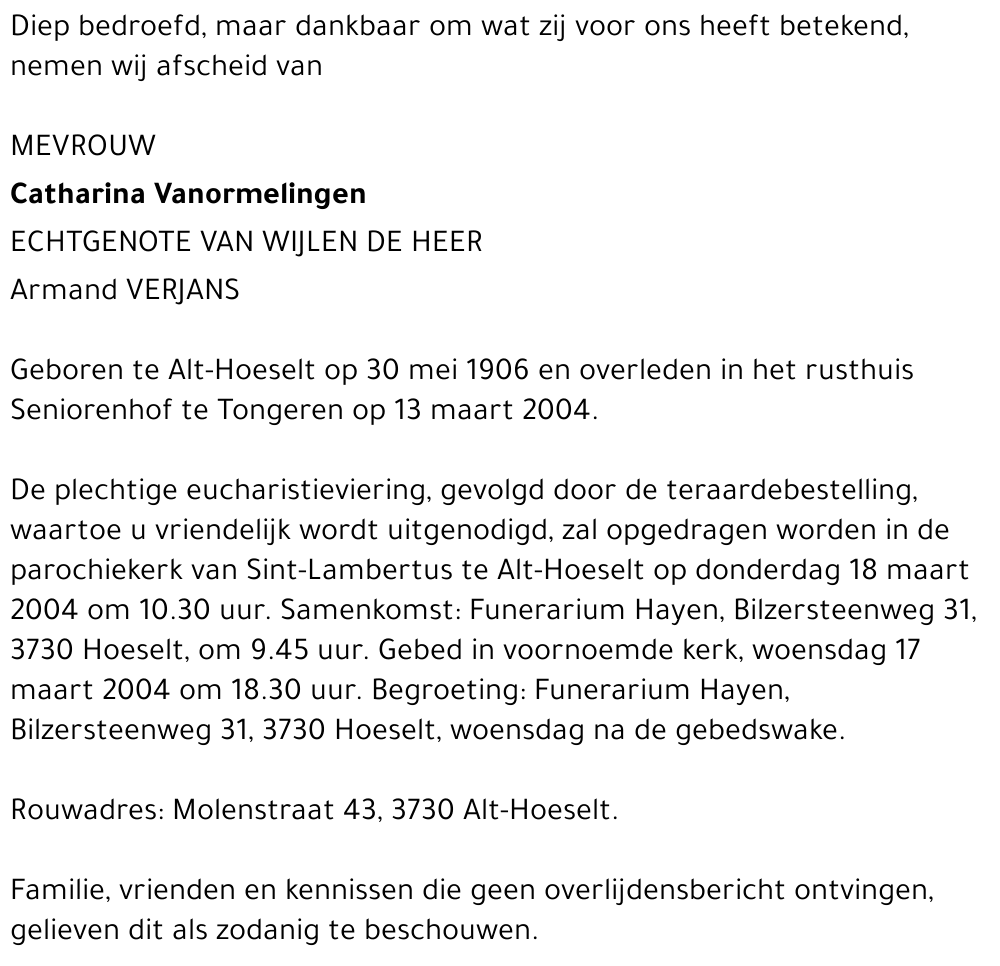 Catharina Vanormelingen