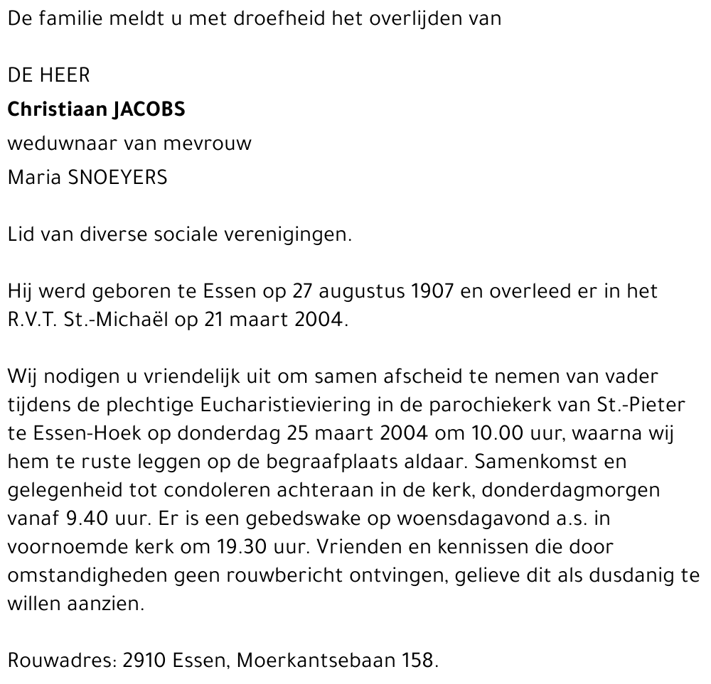 CHRISTIAAN JACOBS