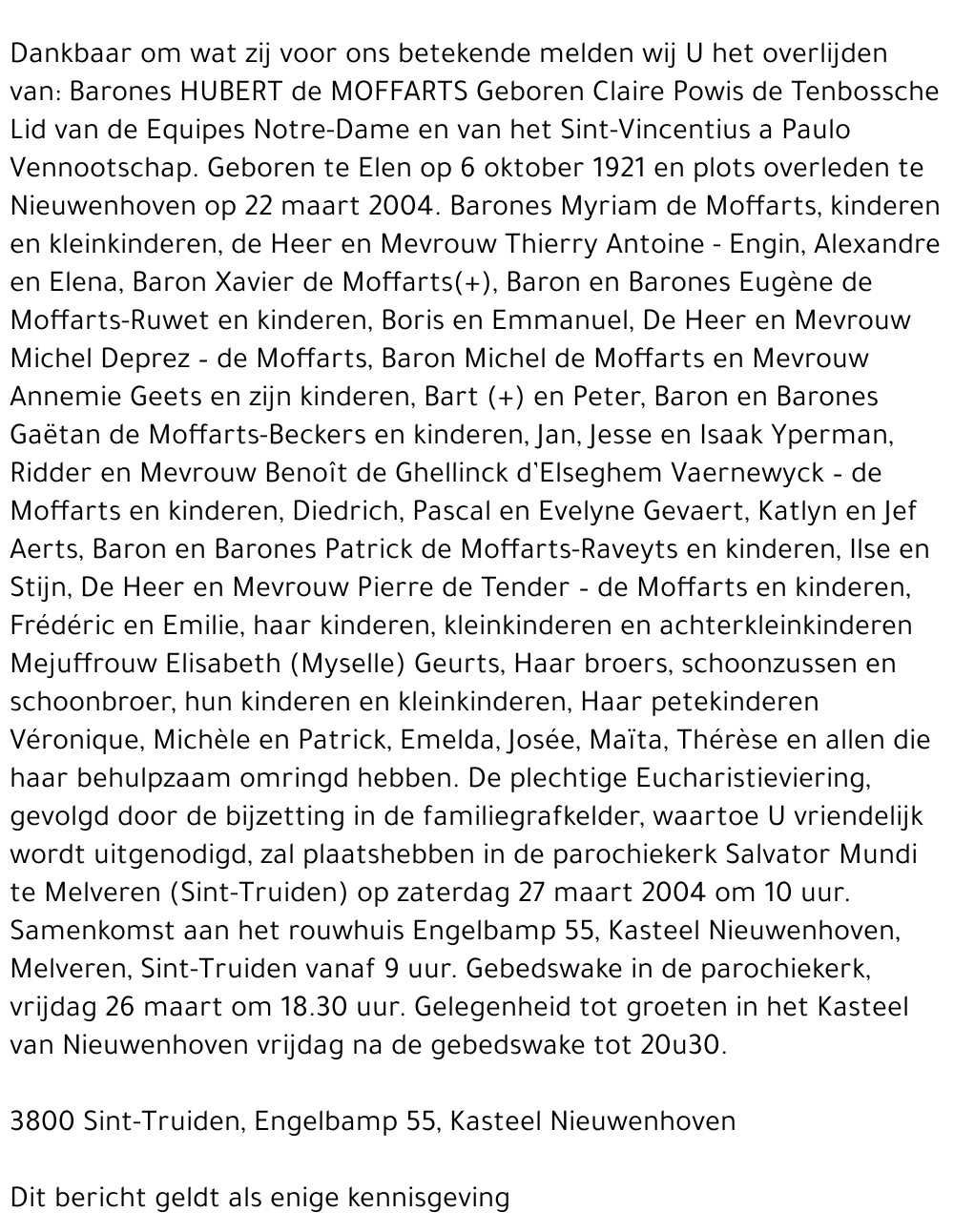 Claire Powis de Tenbossche