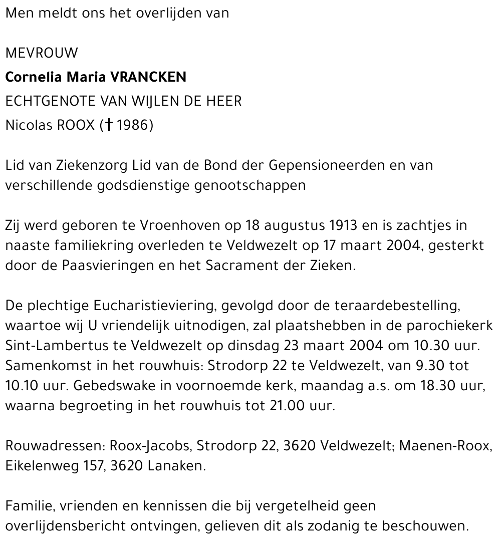 Cornelia Maria Vrancken