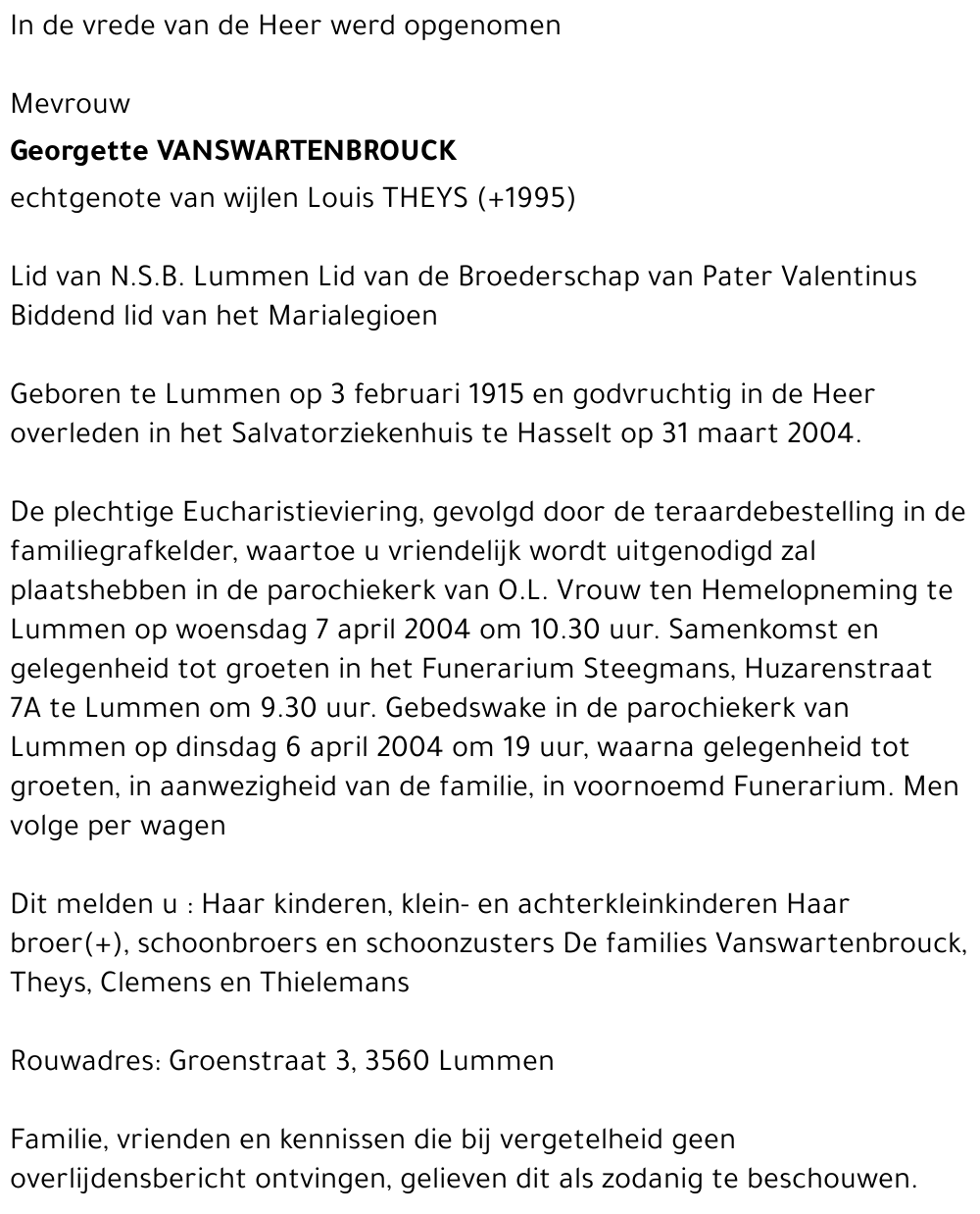 Georgette Vanswartenbrouck