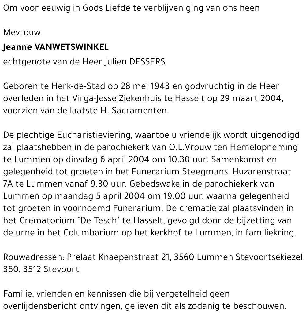 Jeanne Vanwetswinkel